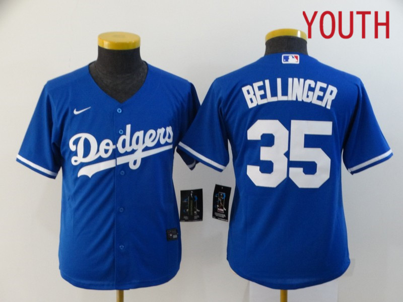 Youth Los Angeles Dodgers #35 Bellinger Blue Nike Game MLB Jerseys->youth mlb jersey->Youth Jersey